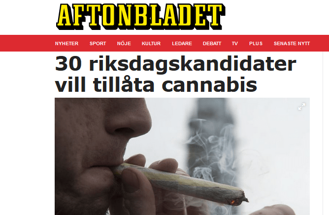 Aftonbladet: 30 riksdagskandidater vill tillåta cannabis