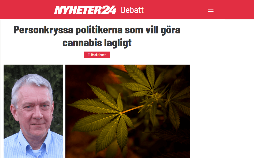 Debattartikel hos Nyheter24 - Personkryssa politikerna som vill göra cannabis lagligt